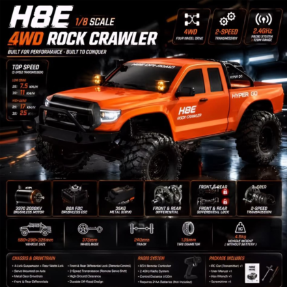 H8E 1:8 Scale 4WD Rock Crawler